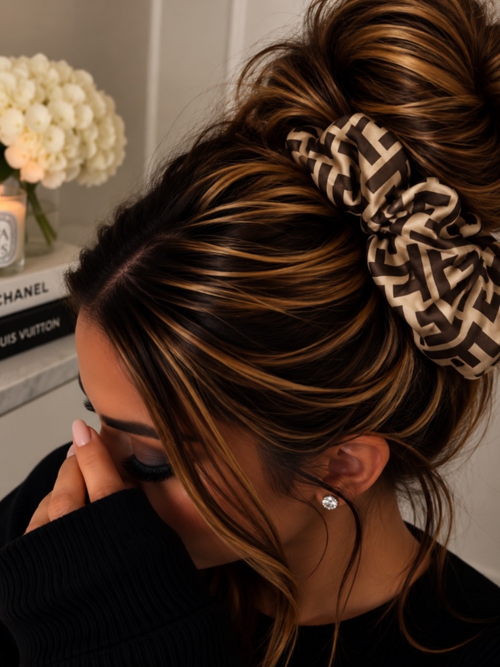 Luxury Printed FF Scrunchie
